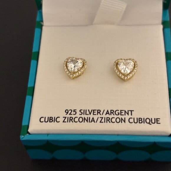 NEW IN BOX - Lake + Gray Earrings - 925 Silver with Cubic Zirconia - Great Gift - Picture 2 of 3